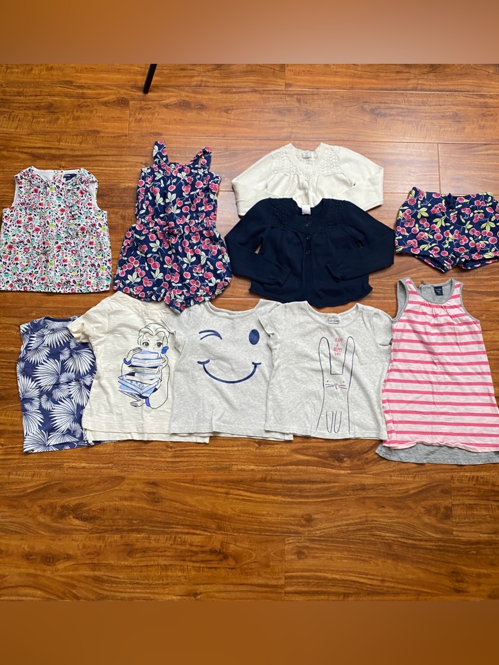 GAP Girls Navy Cream 10 Piece Cardigans + Tops + Shorts + Rompers Size 2T Casual